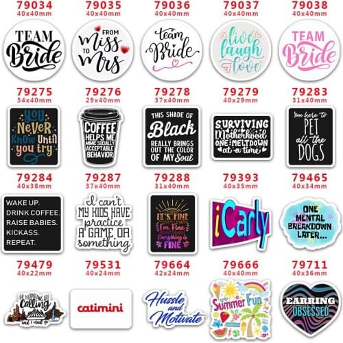 DIY Craft Supplies Sewing Accessories Cartoon Letter And Word Printed Planar Resins Mold 30 Pieces. PR-79034