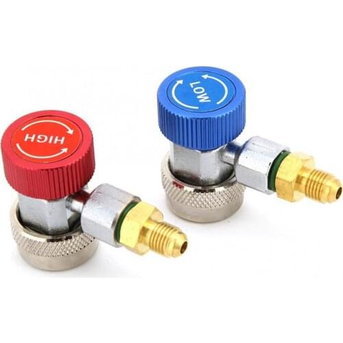 R134A Adjustable Couplers Adapters for A/C Manifold Gauge R-134A Type Set 1/4in Connector car accessories car tools
