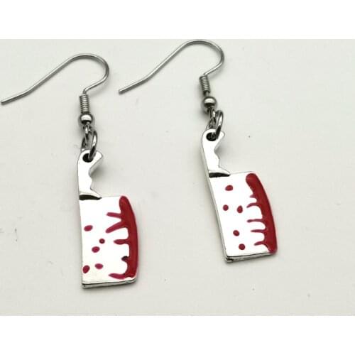 Cleaver Earrings, Knife Earrings,Gothic Jewelry, Grunge Earrings, Horror Jewelry, Horror