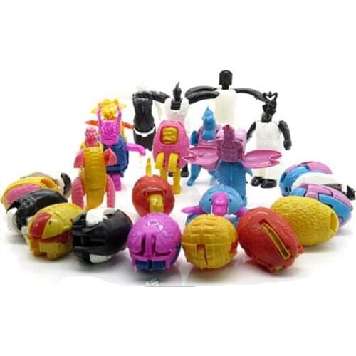 Random 2 pieces action figure mini Anime transformation monster dinosaur eggs deformation robot Gashapon kids educational toys