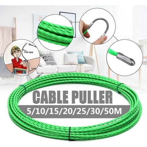 5/10/15/20/25/30/50m 4mm Cable Puller Fiberglass Electric Cable Wire Puller Electrical Tape Wire Cable Guide Device Aid Tool