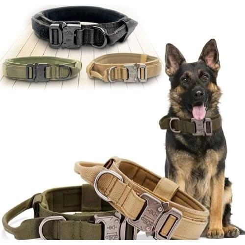 Tactical Dog Collar Heavy Duty Dog Collar for Large Dogs Adjustable Pet Collar with Handle Perfect for German Shepherd Labrador