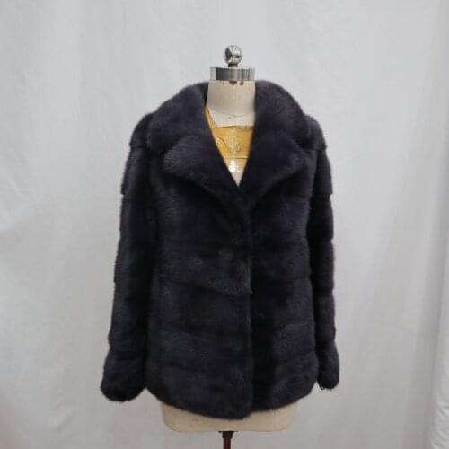 2020 Ladies Fashion Mink Fur Coat Real Fur Coat Warm Stand Collar Natural Mink Color Mink Fur Coat Winter Top