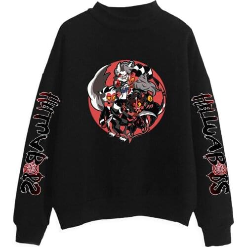 Cartoon Turtleneck Women Helluva Boss Sweatshirt Women Coats Harajuku Streetwear Girls Anime Clothes Y2K Fashion Pullovers