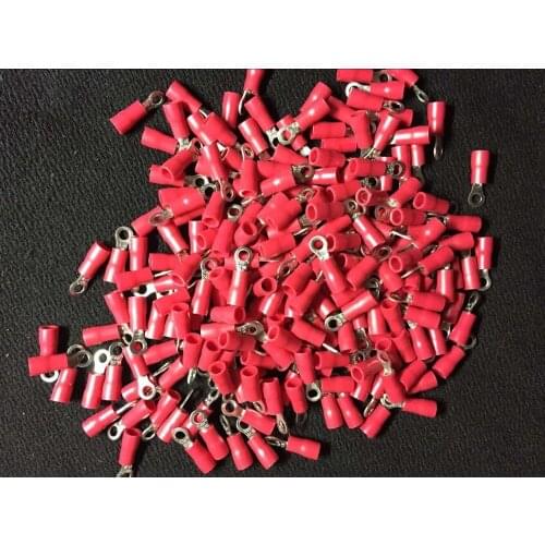 1000pcs RV1.25-3 #4 bolt Insulated ring Terminal Electrical Crimp Connectors