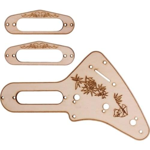 22.5x11cm Wood Color Pickguard Pickup Frame Set for Electric Guitar