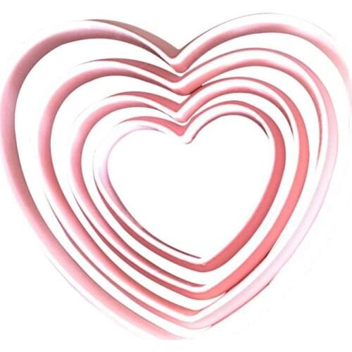 4PCS Heart Shape Cake Cutters Plastic Cookie Mold Fondant Dessert Cutting Tool Pastry Divider Tools Kitchen Baking Gadgets