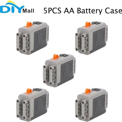 5PCS AA Power-up Battery Case Box for Power Functions MOC Parts compatible with lego for DIY Train Car Set
