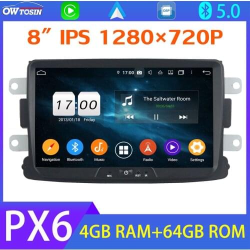 8" IPS 1280*720P Android 10.0 GPS Multimedia Player For Renault Dacia Duster Lodgy Sandero Captur Logan 2 BT 5.0 Tethering Radio