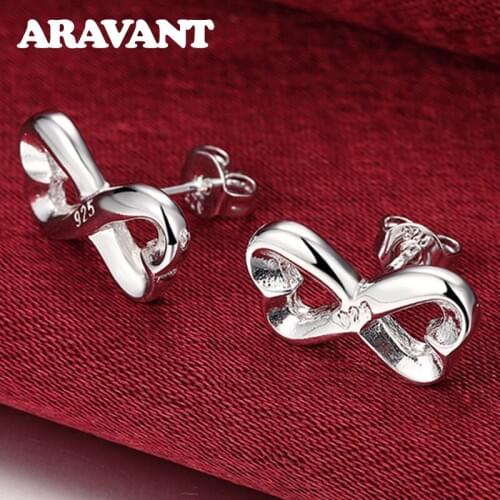 925 Silver Love Heart Small Stud Earring For Women Fashion Jewelry Valentines Day Gifts