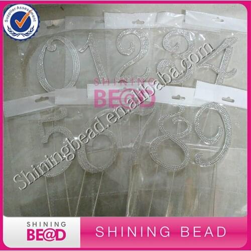 FREE SHIPPING!12CM Birthday Number Rhinestone Cake Topper For Party Cake Decor,10 style number ,5 piece each number,50Pieces/Lot