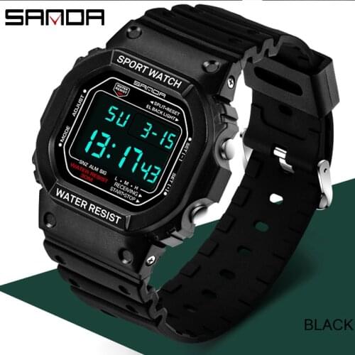 SANDA Brand Watch Fashion LED Digital Sports Military Watches Electronic Wrist Band Clock Ladies Rubber strap Reloj de hombre