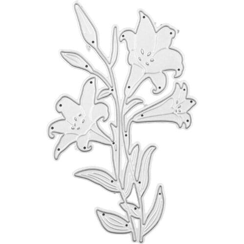 Lily Flower Metal Cutting Dies Stencil DIY Scrapbooking Album Stamp Paper Card Embossing Crafts Decor