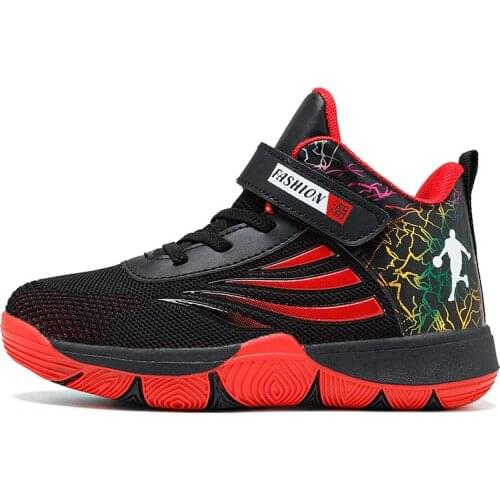 High Quality Kids Basketball Shoes Top Sneakers Leather Thick Sole Non-Slip Boys Girls Children Sport Shoes Child Trainer Shoe