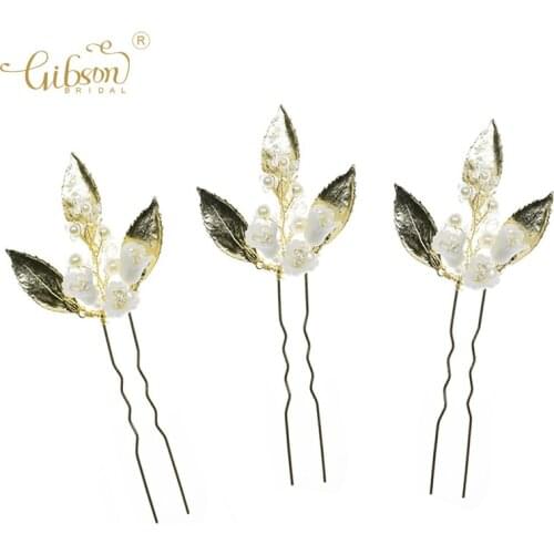 Headpiece Gold Leaf Bobby Pins Bridal Hair Pin Wedding Dress Dinner Hair Accessories Women