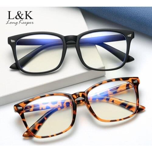 LongKeeper Fashion Anti Blue Light Blocking Glasses Frame Men Women Square Computer Eyeglasses Clear Lens Eyewear Optical Frame