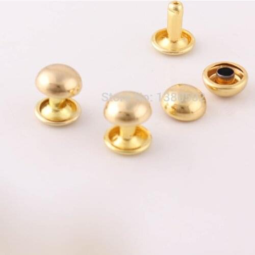 50sets 10mm Gold Color Metal Double Cap Rivet Top Quality Garment rivets Decotation for Clothes