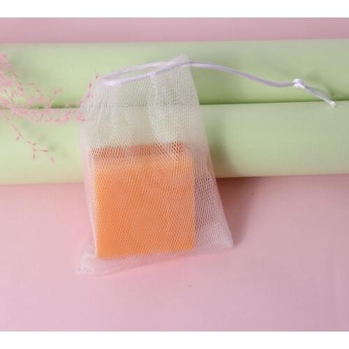 Handmade Soap Foaming Net Soap Cleansing Foaming Net Bag Facial Cleanser Foaming Bags 150*95Mm White