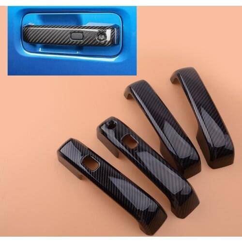 Beler 4pcs Carbon Fiber Texture Exterior Door Handle Cover Trim w/ Thermo Sensor fit for Ford F-150 F150 2015-2018 2019 2020