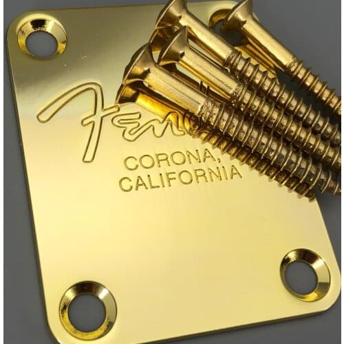 Guitar Neck Plate Corona California Gold For ST TL Guitar