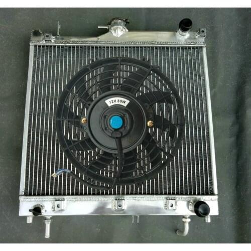 NEW Aluminum Radiator + Fan For Suzuki Jimny III /Samurai II Sierra Mazda SN413 Hardtop 1.3 16V JB33/JB43 1998-ON AT/MT