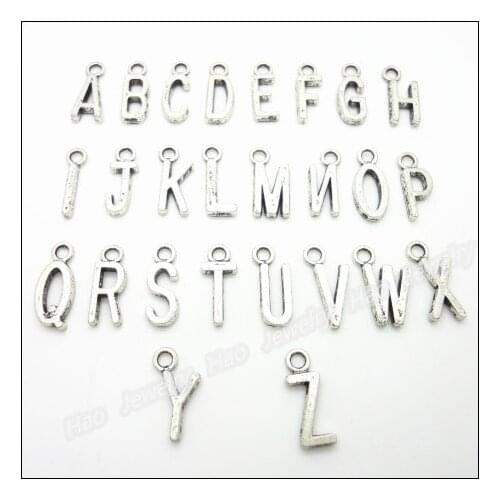 Wholesale Mix 520 pcs Vintage Charms Letter Pendant Fit Bracelets Necklace DIY Metal Jewelry Making