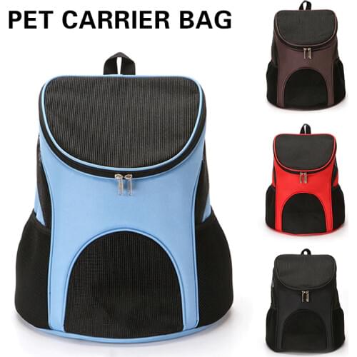 Portable Pet Carrier Backpack Foldable Zipper Mesh Carrier Double Shoulder Bags For Small Dog Cat Outdoor Travel Pets Supplies