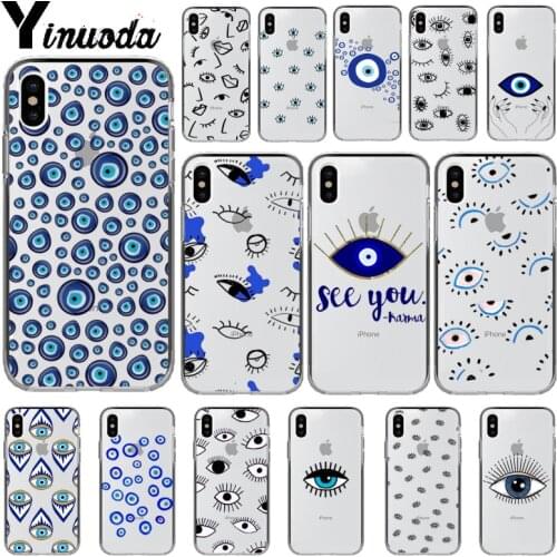 Yinuoda Evil Eye Transparent Soft Shell Phone Cover for iPhone 11 pro XS MAX 8 7 6 6S Plus X 5 5S SE XR cover