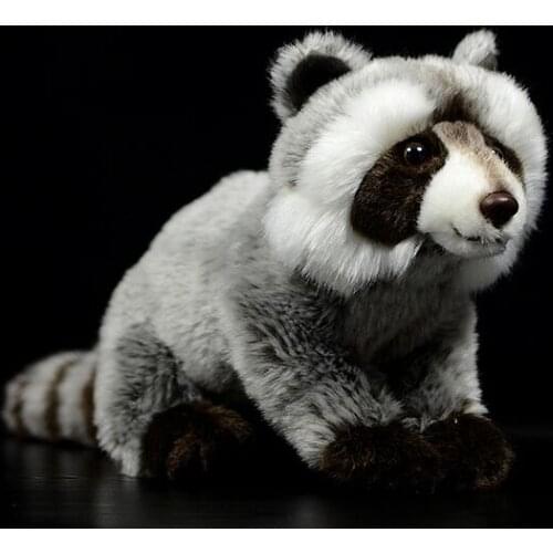 Lifelike toy squatting raccoon plush toy about 27cm soft doll baby toy Christmas gift h1649