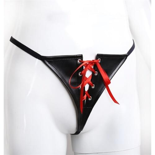 Adjustable Erotic Sexy Leather Thong Womens Panties Chastity Belt Harness BDSM Bondage Panties Fetish Lingerie Adult Sex Toys