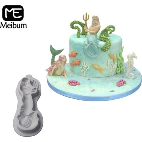 Meibum Neptune Mould For Cake Decorating Fondant Silicone Molds Paste Craft Candy Dessert Baking Pastry Form