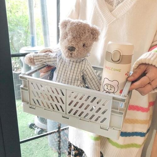 5 Color Foldable Mini Storage Case Student Desktop Organizing Container Basket Handbook Home Office Tape Stationery Storage Box