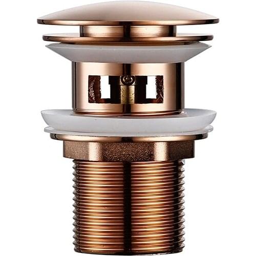 Smesiteli Bathroom Bath Pop Up Drain Stopper Rose Gold Polished Anti-Corrosion Durable With OverFlow Hole Basin Sewer Plug