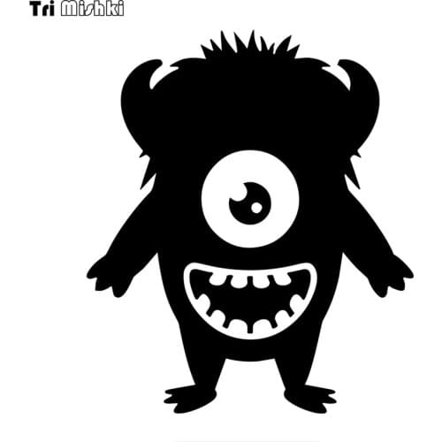 Tri mishki HZX1369 One Eyed Monster Horns Open Mouth car sticker Vinyl Decals Waterproof sticker on Car Body Rear Window
