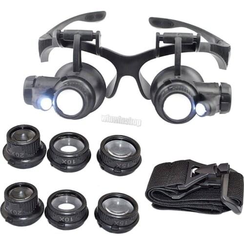 10X/15X/20X/25X Dental Double Eye Jewelry Repair Watch Magnifier Loupe Glasses Lens Head Magnifying Glasses