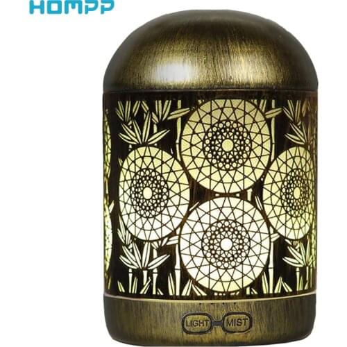 Metal Aromatherapy Machines 300ml Essential Oils Diffuser Air Humidifier 7 Colors Night Light Auto Shut Off Timer Office Bedroom
