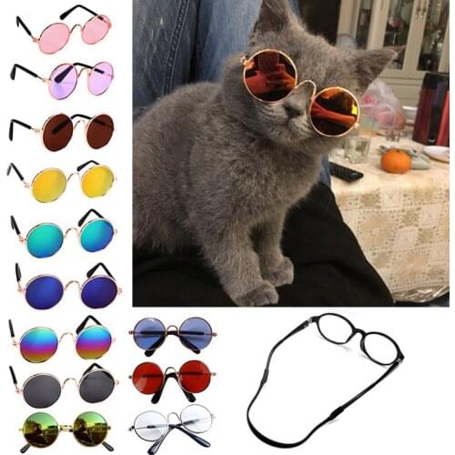 Vintage Sunglasses Glasses Puppy Decorations For Dogs Cats Kitten Lenses Gadgets Goods Photo Props Accessories Round Heart Shape