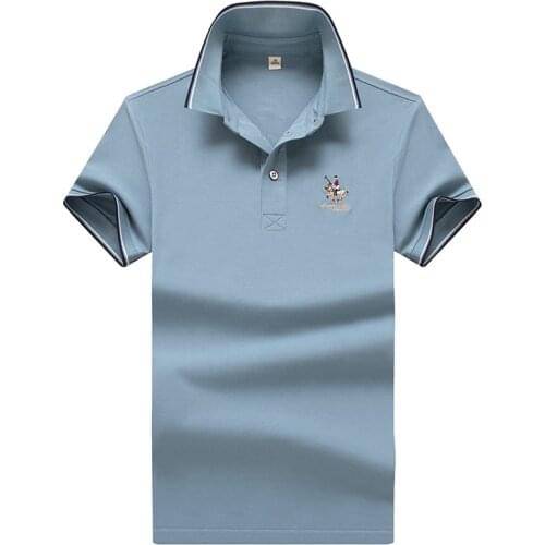 Embroidery Summer Polo Shirt Men Short Sleeve Large Size M-4XL Sportswear Cotton Breathable Business Casual Camisas De Polo Men
