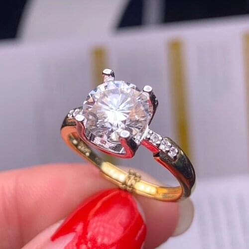 CoLife Jewelry 925 Silver Moissanite Ring for Engagement 1ct D Color Moissanite Wedding Ring Fashion Gemstone Silver Ring
