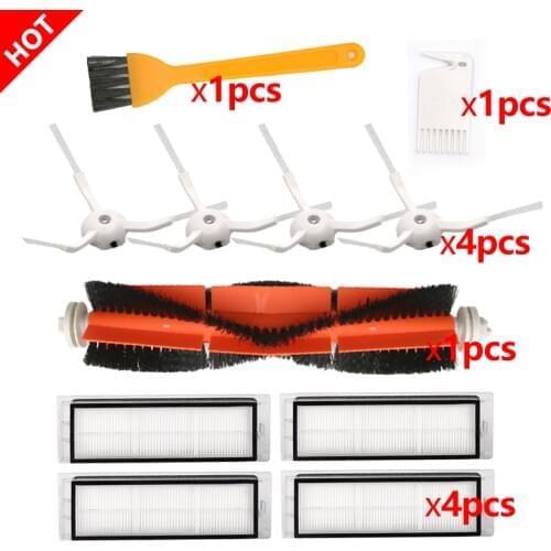 4 HEPA Filter + 4 Side Brush + 2 Main Brush for Xiaomi MI Robot Vacuum 2 Roborock S50 S51 E25 Vacuum Cleaner Parts Accessories