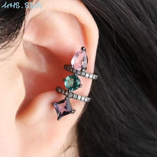 MHS.SUN Elegance Cubic Zircon Earrings For Women Christmas Gift South American Style Geometric Earrings Female Party Jewelry