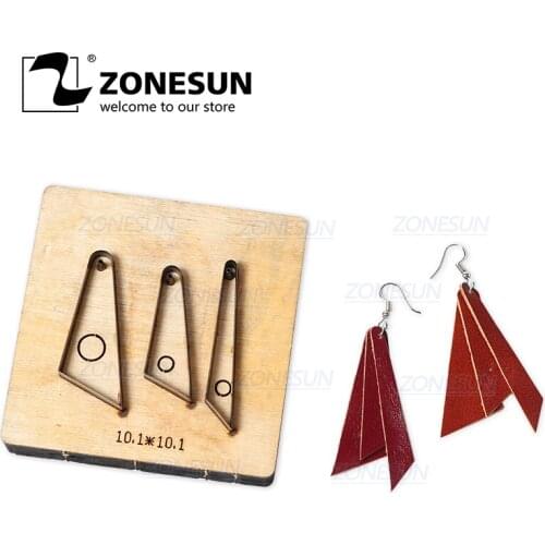 ZONESUN H3 DIY Custom Cutter Leather Earring Cutting Die Leather Cut Out Earring For Steel Rule Die Cutting Machine Press Tools