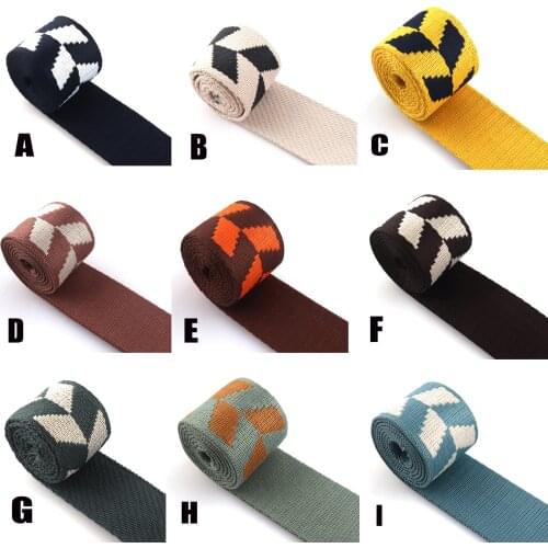 1.5 inch Cotton Webbing Striped Polyester webbing with diamond pattern in various colors for Bag strap Dog collar Webbing 3yars