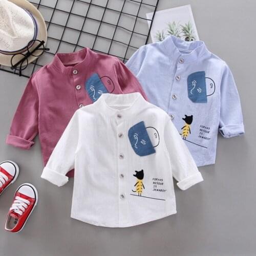 New 1pcs Children Boys Shirts Cotton Solid Kids Shirts Clothing For Brand Clothes kids Top Fashion Long Sleeve Boys Shirts