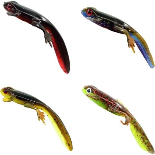 10Pc Silicone Soft Frog Bait Fishing Lure 80mm/3.8G Rubber Worm Tadpole Wobblers Lifelike Lake Fishing