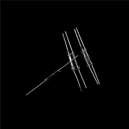 5 Pcs 2 x 14mm MKA-14103 Gold Tone Leads Glass N/O SPST Reed Switches 10-15AT