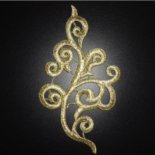 5 Mirror Pair Gold Lace Applique Headwear Flower Lady Motif Venise Lace Trim Wedding Dress Garment Accessories BD0074