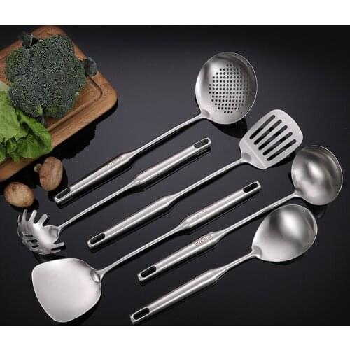 6 pcs Stainless Steel Spatula Slotted Turner Spoon Rice Shovel Ladle Utensils Tools Cookware Set Kitchen Accessories