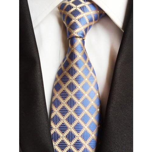 8cm Designer Mens Woven Tie Luxury Silk Necktie Personality Diamond Plaids Cravates