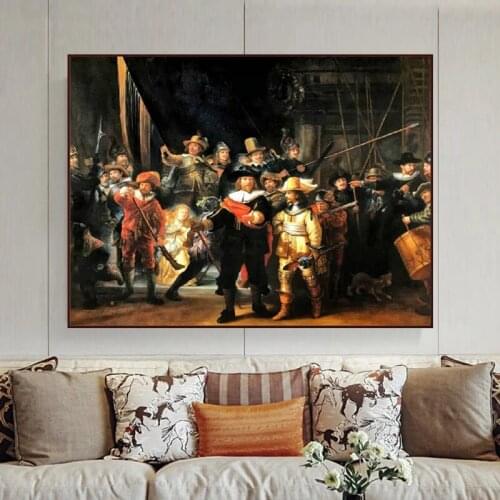 5D Diamond Painting Amsterdam Rembrandt Creates Oil Paintings De Nachtwacht Full Drill Cross Stitch Mosaic Embroidery Home Decor